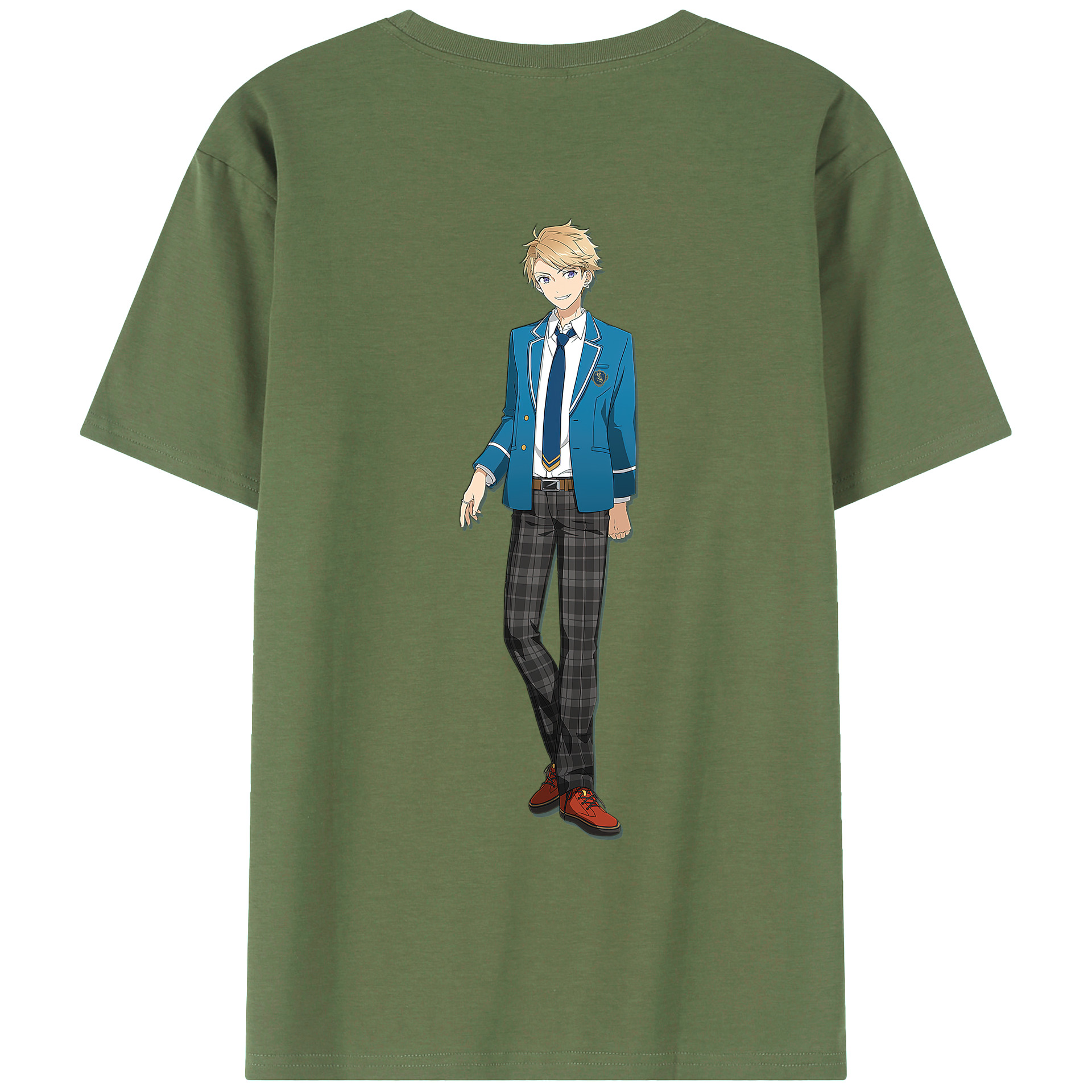 （画像用） あんさんぶるスターズ! Ensemble Stars 綿100％ メンズ半袖Tシャツ（バックプリント） 通気性